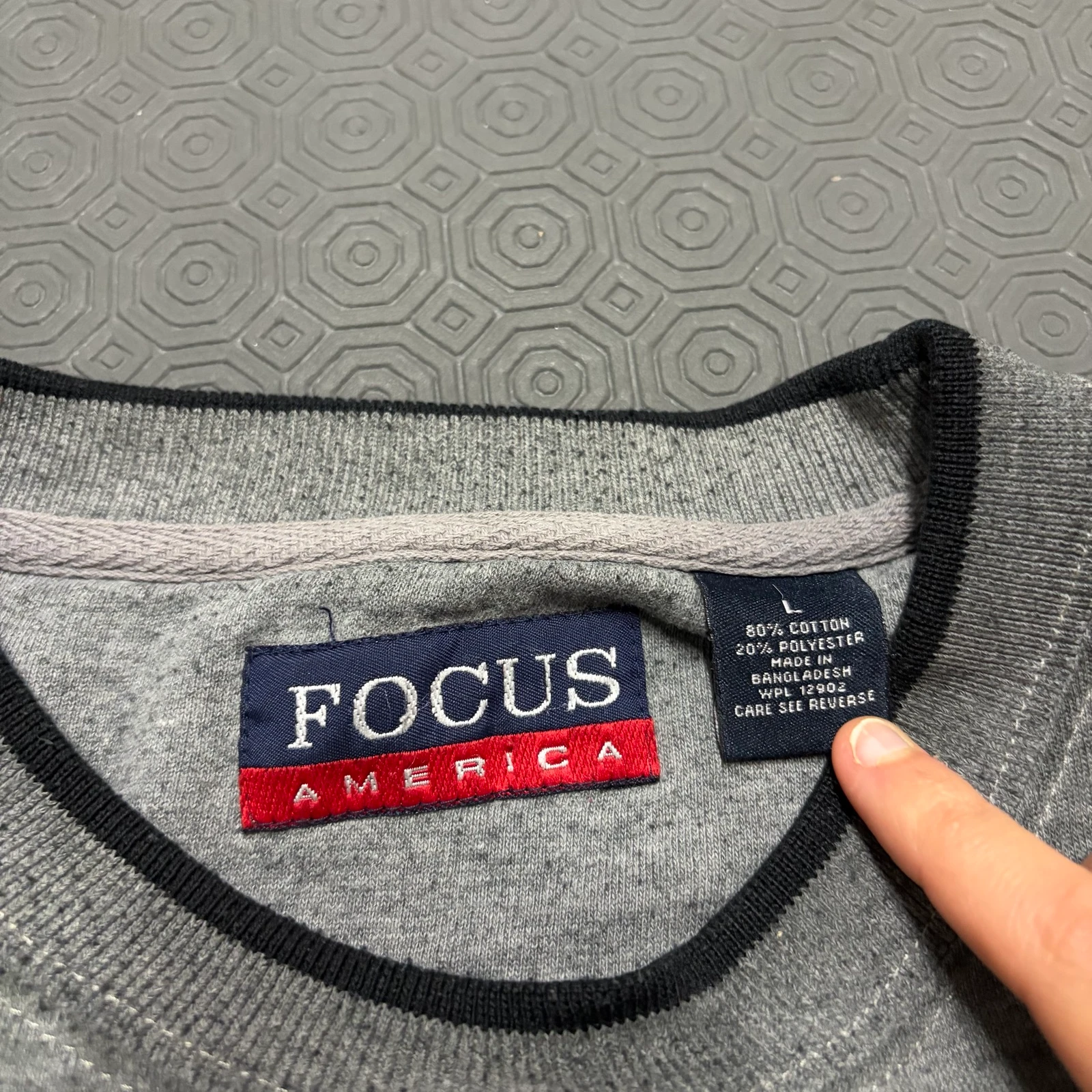 Gray Sweatshirt Focus America Vintage L – photo 3